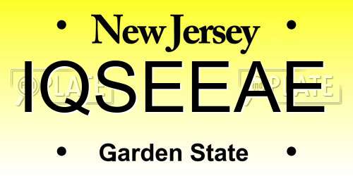 IQSEEAE New Jersey License Plate