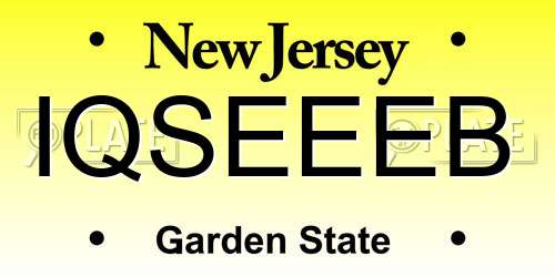 IQSEEEB New Jersey License Plate