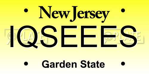 IQSEEES New Jersey License Plate