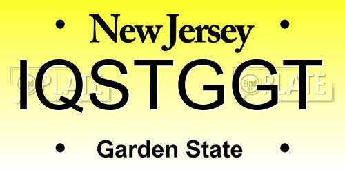 IQSTGGT New Jersey License Plate