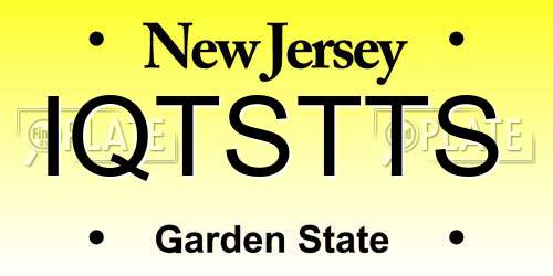 IQTSTTS New Jersey License Plate