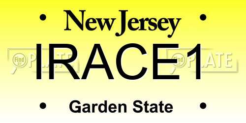 IRACE1 New Jersey License Plate