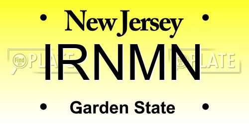 IRNMN New Jersey License Plate
