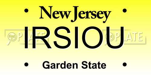 IRSIOU New Jersey License Plate