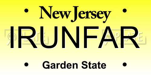 IRUNFAR New Jersey License Plate