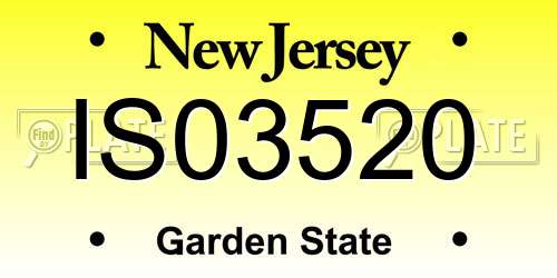 IS03520 New Jersey License Plate