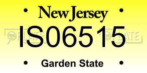 IS06515 New Jersey License Plate
