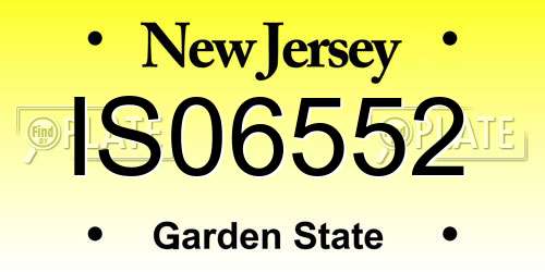 IS06552 New Jersey License Plate