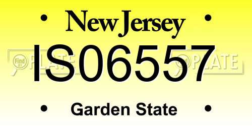 IS06557 New Jersey License Plate