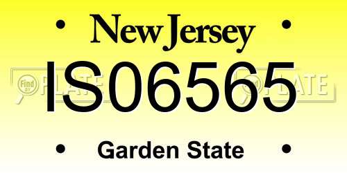 IS06565 New Jersey License Plate