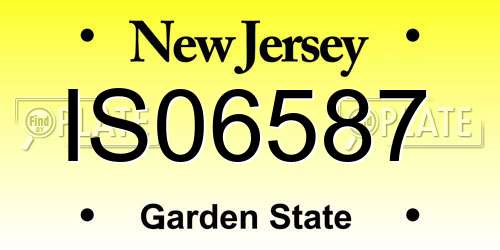 IS06587 New Jersey License Plate