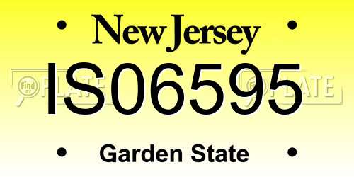 IS06595 New Jersey License Plate