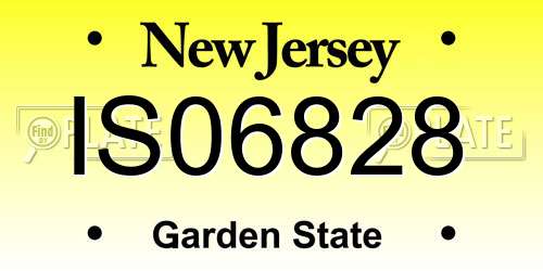 IS06828 New Jersey License Plate