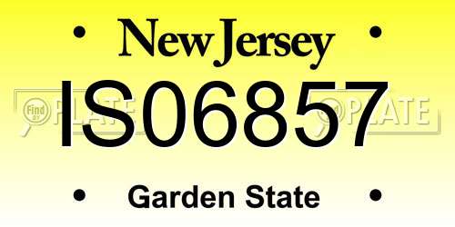 IS06857 New Jersey License Plate
