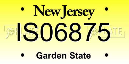 IS06875 New Jersey License Plate