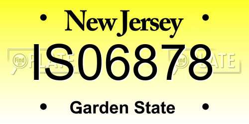 IS06878 New Jersey License Plate