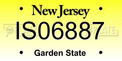 IS06887 New Jersey License Plate