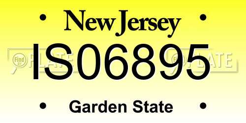 IS06895 New Jersey License Plate