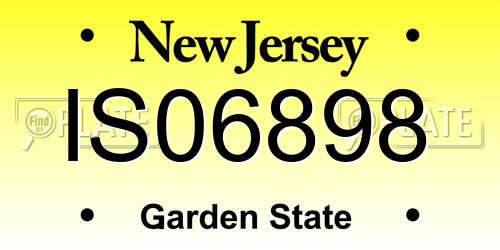 IS06898 New Jersey License Plate