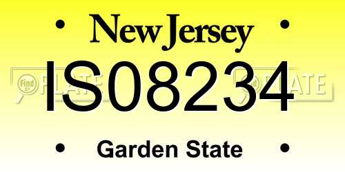IS08234 New Jersey License Plate