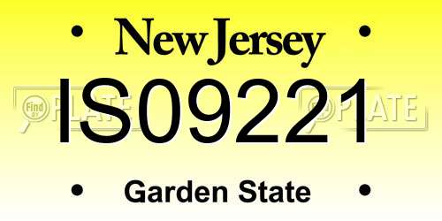 IS09221 New Jersey License Plate
