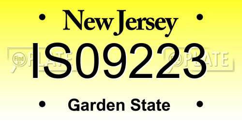 IS09223 New Jersey License Plate