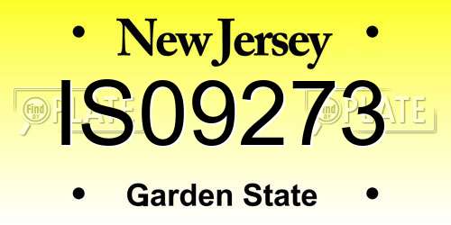 IS09273 New Jersey License Plate