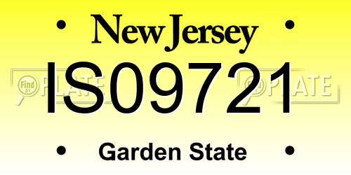 IS09721 New Jersey License Plate
