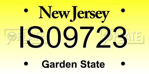 IS09723 New Jersey License Plate