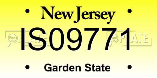 IS09771 New Jersey License Plate