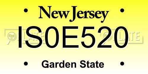 IS0E520 New Jersey License Plate