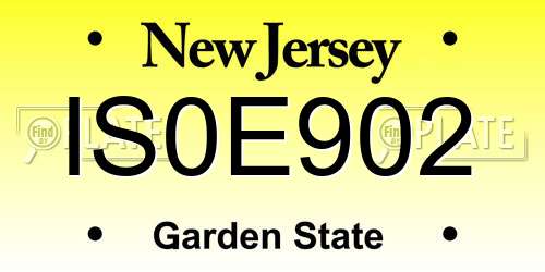 IS0E902 New Jersey License Plate