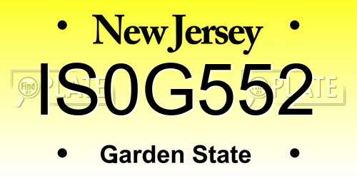 IS0G552 New Jersey License Plate