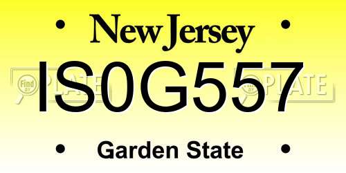 IS0G557 New Jersey License Plate