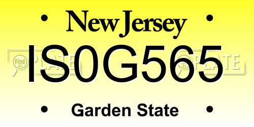 IS0G565 New Jersey License Plate