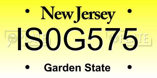 IS0G575 New Jersey License Plate