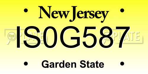 IS0G587 New Jersey License Plate