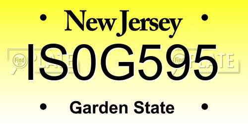 IS0G595 New Jersey License Plate
