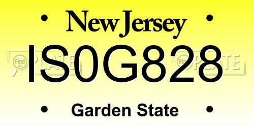 IS0G828 New Jersey License Plate