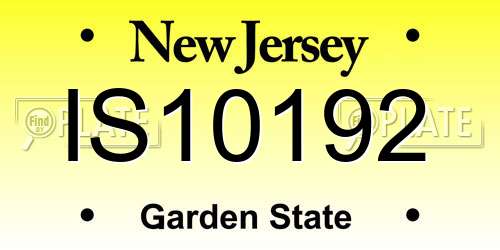 IS10192 New Jersey License Plate