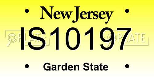 IS10197 New Jersey License Plate