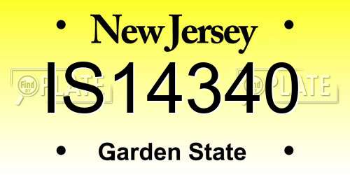IS14340 New Jersey License Plate