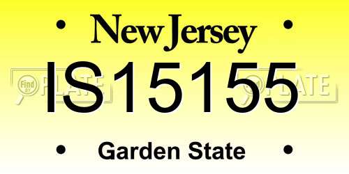 IS15155 New Jersey License Plate