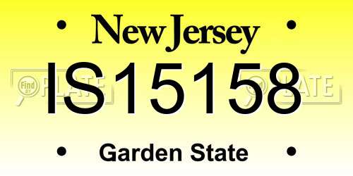 IS15158 New Jersey License Plate