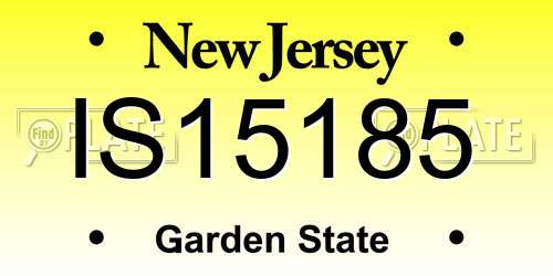 IS15185 New Jersey License Plate