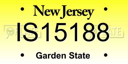 IS15188 New Jersey License Plate