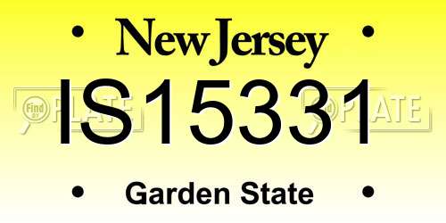 IS15331 New Jersey License Plate
