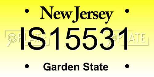 IS15531 New Jersey License Plate