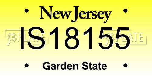 IS18155 New Jersey License Plate