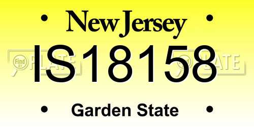 IS18158 New Jersey License Plate